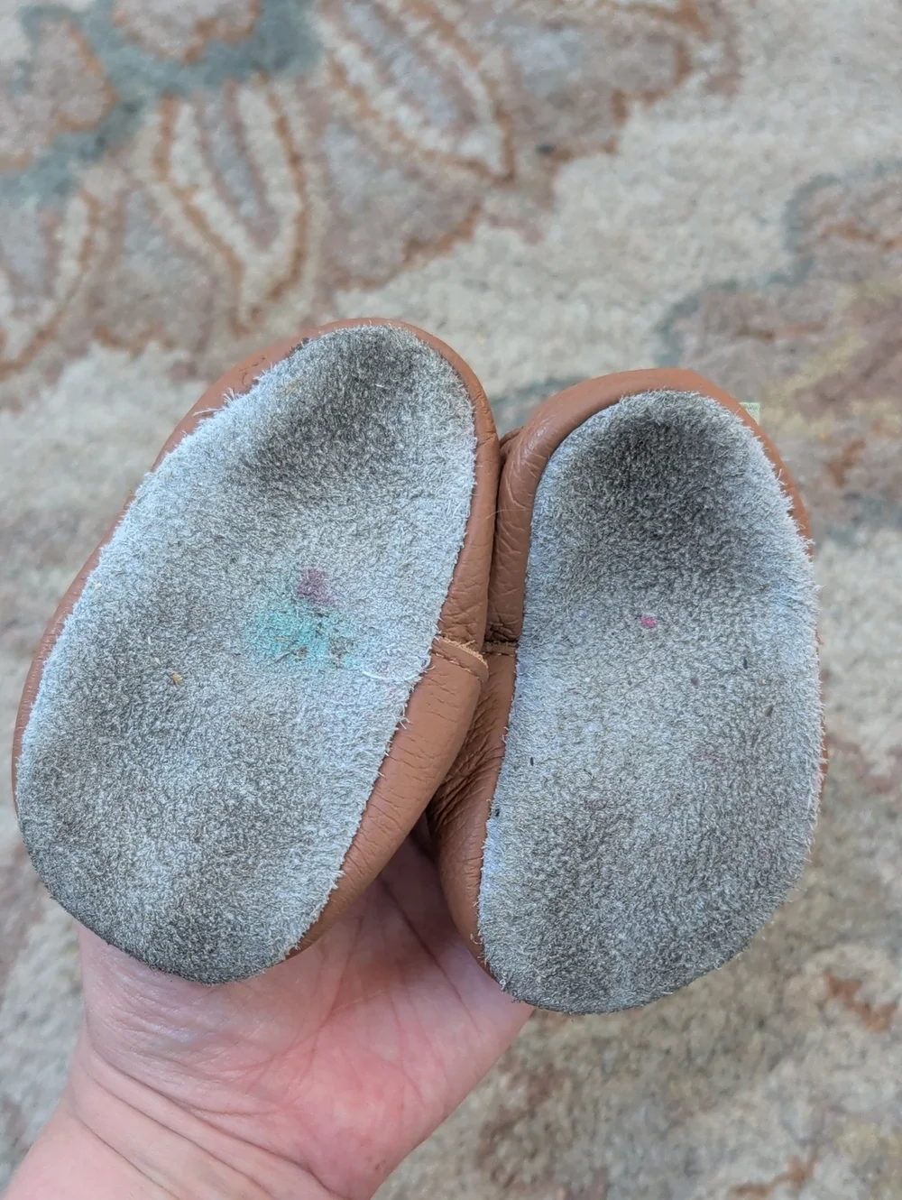 Sayoyo Kids Soft Leather Moccasin Slip-Ons in Brown